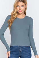 Luxe Ribbed Crew Sweater-Tops-Krush Kandy, Women's Online Fashion Boutique Located in Phoenix, Arizona (Scottsdale Area)