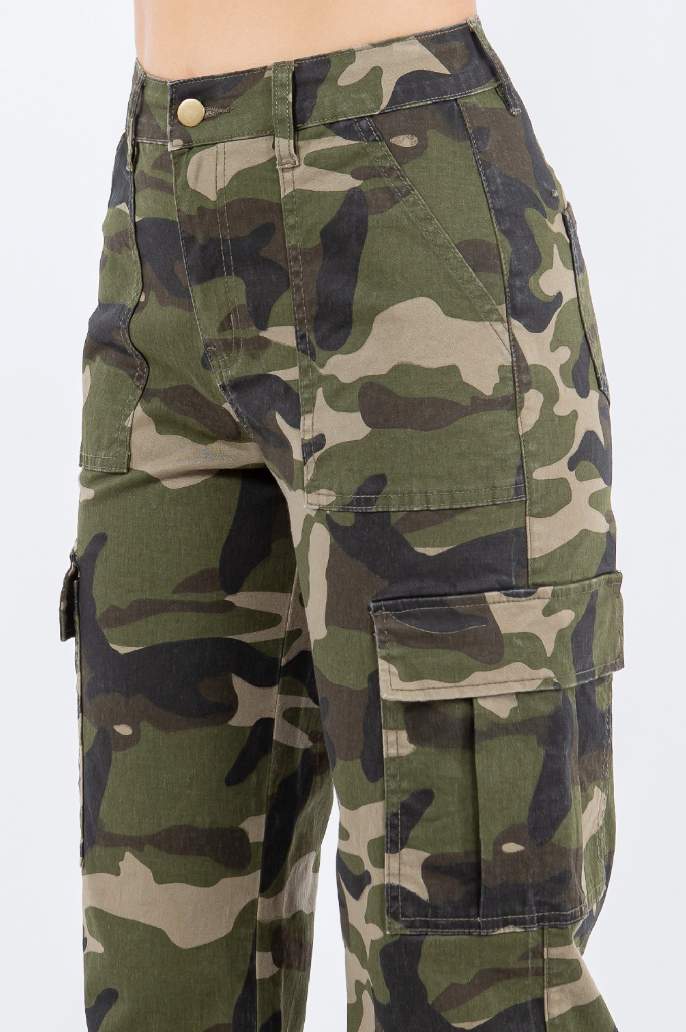 Camo Printed Wide Leg Cargo Pants-Pants-Krush Kandy, Women's Online Fashion Boutique Located in Phoenix, Arizona (Scottsdale Area)