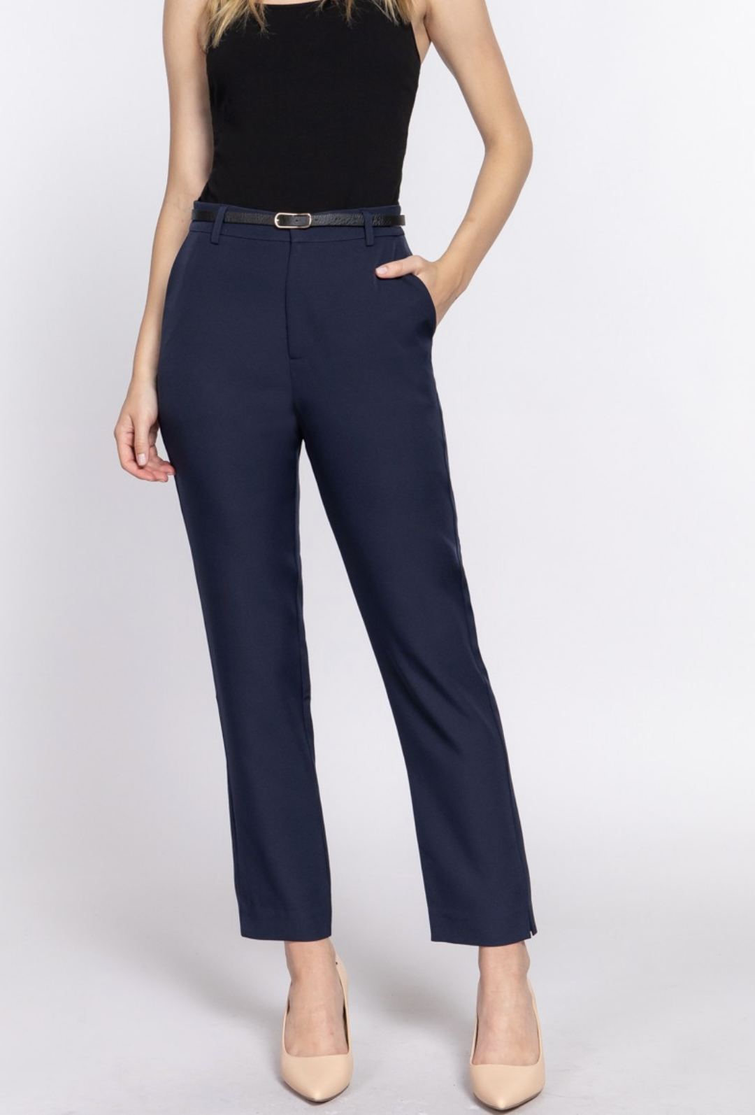 Belted Perfection High Waist Pants-Pants-Krush Kandy, Women's Online Fashion Boutique Located in Phoenix, Arizona (Scottsdale Area)