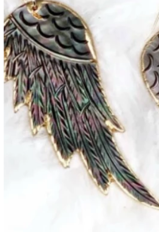 Abalone Wing Necklace-Chain Necklaces-Krush Kandy, Women's Online Fashion Boutique Located in Phoenix, Arizona (Scottsdale Area)