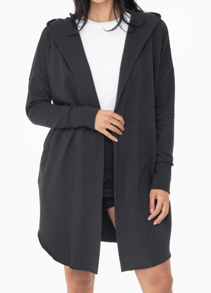 MONO B Open Front Longline Hoodie Cardigan-Cardigans-Krush Kandy, Women's Online Fashion Boutique Located in Phoenix, Arizona (Scottsdale Area)