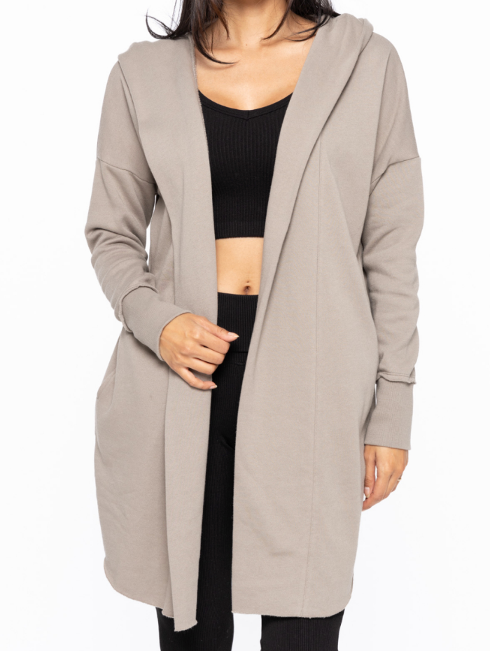 Open front longline cardigan best sale