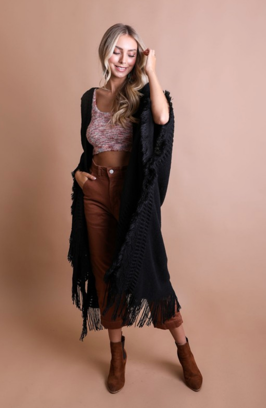 Open Bohemian Ruana Cardigan-Cardigans-Krush Kandy, Women's Online Fashion Boutique Located in Phoenix, Arizona (Scottsdale Area)