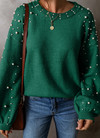 Pearly Chic Luxe Viscose Pearl Sweater-Sweaters-Krush Kandy, Women's Online Fashion Boutique Located in Phoenix, Arizona (Scottsdale Area)