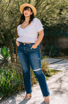 Molly High-Rise Distressed Flare Jeans ( PLUS / REG)-Jeans-Krush Kandy, Women's Online Fashion Boutique Located in Phoenix, Arizona (Scottsdale Area)