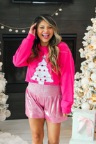 Hot Pink Christmas Sweater-Tops-Krush Kandy, Women's Online Fashion Boutique Located in Phoenix, Arizona (Scottsdale Area)