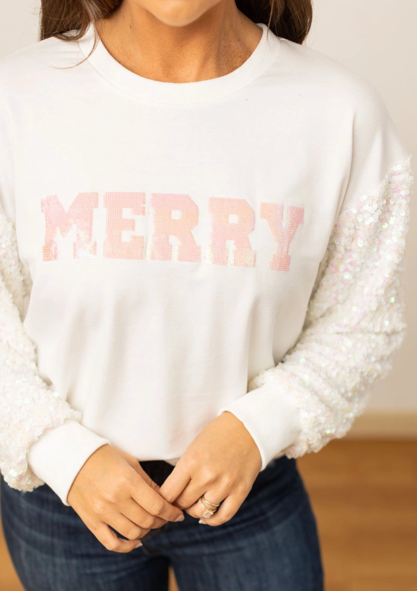 White "Merry" Sweater-Tops-Krush Kandy, Women's Online Fashion Boutique Located in Phoenix, Arizona (Scottsdale Area)