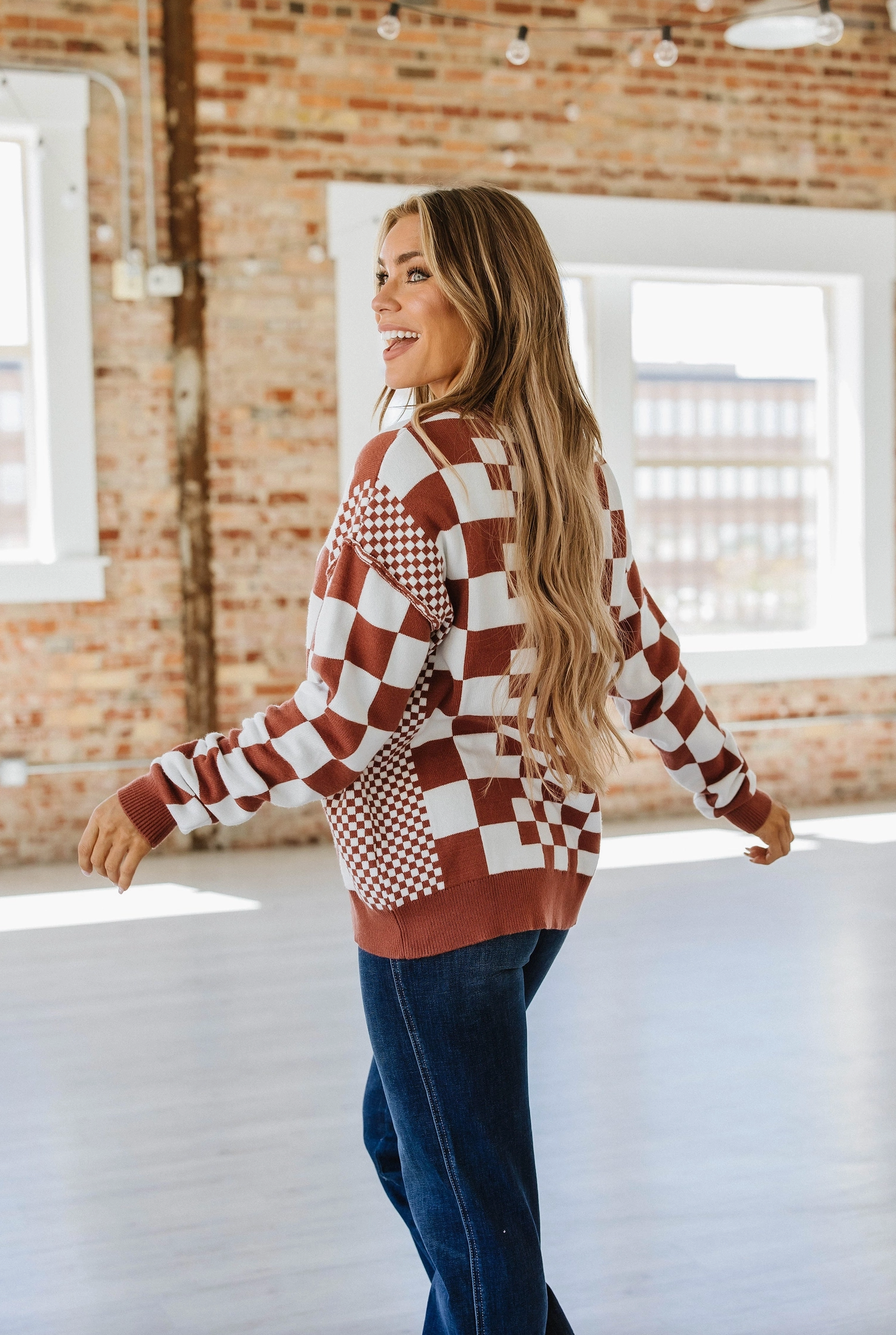 Check Me Out Checked Sweater-Sweaters-Krush Kandy, Women's Online Fashion Boutique Located in Phoenix, Arizona (Scottsdale Area)