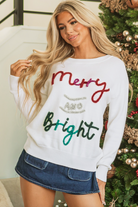 Merry and Bright Tinsel Christmas Sweater-Sweaters-Krush Kandy, Women's Online Fashion Boutique Located in Phoenix, Arizona (Scottsdale Area)