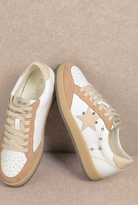 Leather Suede Glitter Star Sneakers Pink White-Sneakers-Krush Kandy, Women's Online Fashion Boutique Located in Phoenix, Arizona (Scottsdale Area)