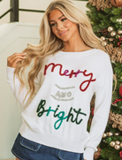 Merry & Bright Tinsel Christmas Sweater-Sweaters-Krush Kandy, Women's Online Fashion Boutique Located in Phoenix, Arizona (Scottsdale Area)