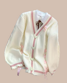 Ribbon Hearts Cable Knit Cardigan-Sweaters-Krush Kandy, Women's Online Fashion Boutique Located in Phoenix, Arizona (Scottsdale Area)