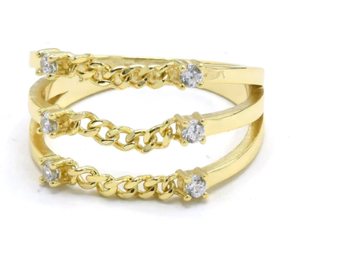 CZ Crystal Chain Ring-Krush Kandy, Women's Online Fashion Boutique Located in Phoenix, Arizona (Scottsdale Area)