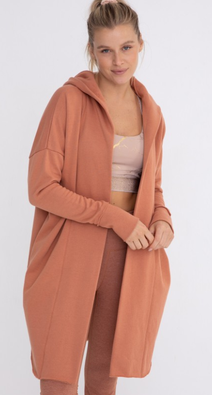 MONO B Open Front Longline Hoodie Cardigan