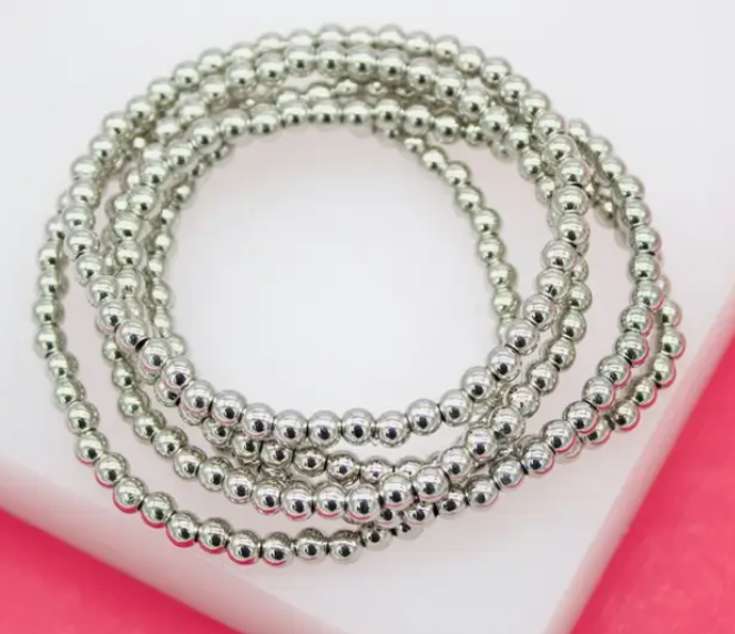 Uptown Rhodium Ball Bracelet-Bracelets-Krush Kandy, Women's Online Fashion Boutique Located in Phoenix, Arizona (Scottsdale Area)
