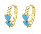 Turquoise Heart Trendy Huggie Earring-Earrings-Krush Kandy, Women's Online Fashion Boutique Located in Phoenix, Arizona (Scottsdale Area)