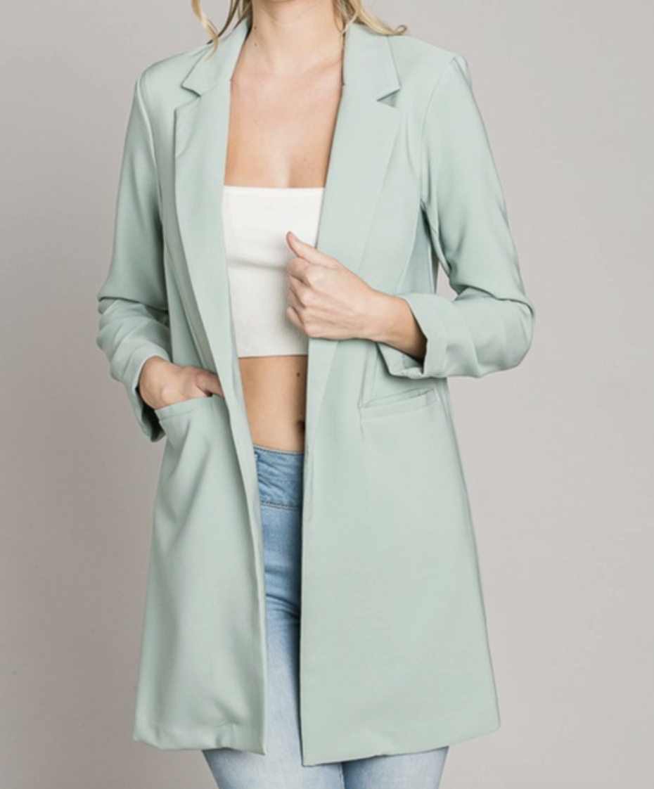 Zoom Meeting Lined Long Blazer Jacket | 10 Colors-Blazers-Krush Kandy, Women's Online Fashion Boutique Located in Phoenix, Arizona (Scottsdale Area)