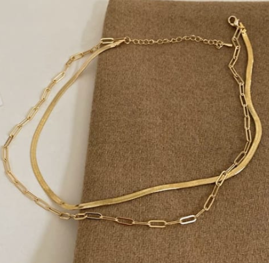 Dainty Snake Chain and Paper Clip Necklace-Necklaces-Krush Kandy, Women's Online Fashion Boutique Located in Phoenix, Arizona (Scottsdale Area)