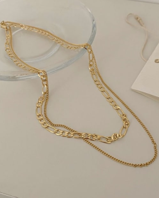 Double Cuban Link Chain Necklace-Necklaces-Krush Kandy, Women's Online Fashion Boutique Located in Phoenix, Arizona (Scottsdale Area)