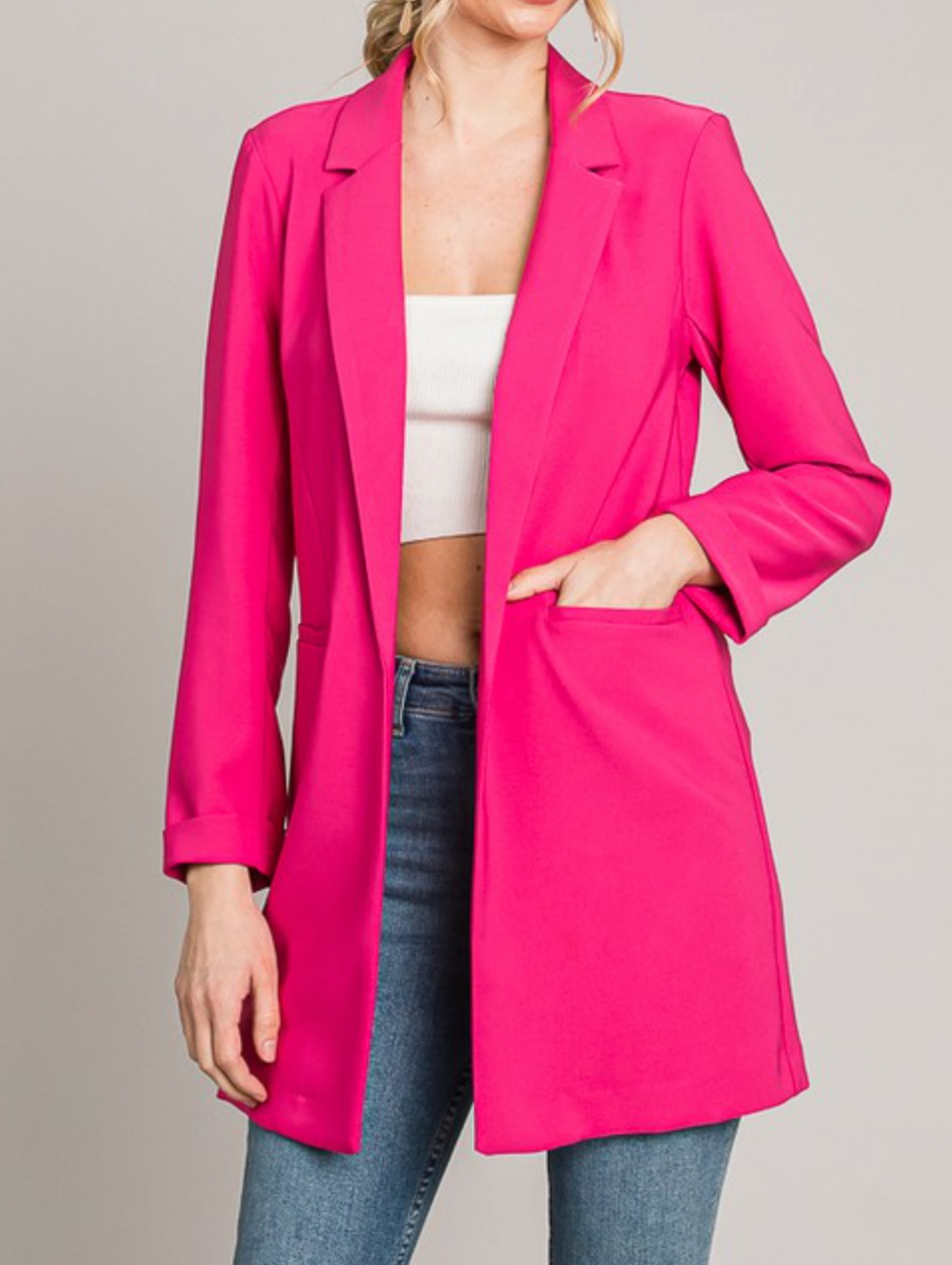 Zoom Meeting Lined Long Blazer Jacket | 10 Colors-Blazers-Krush Kandy, Women's Online Fashion Boutique Located in Phoenix, Arizona (Scottsdale Area)