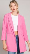 Zoom Meeting Lined Long Blazer Jacket-Blazers-Krush Kandy, Women's Online Fashion Boutique Located in Phoenix, Arizona (Scottsdale Area)