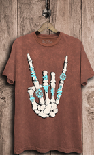 Skeleton Rock Hand Sign Graphic Top-Graphic Tees-Krush Kandy, Women's Online Fashion Boutique Located in Phoenix, Arizona (Scottsdale Area)