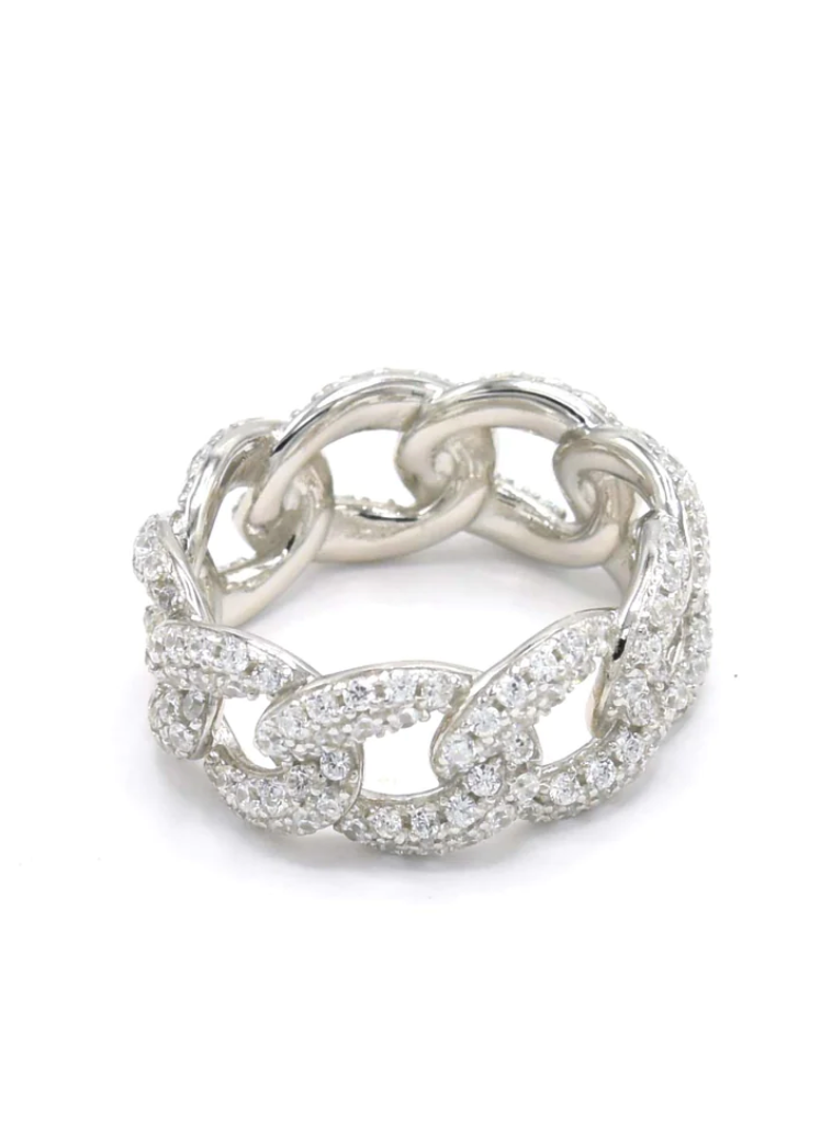 So Sassy Sparkly Chain Link Eternity Ring | Gold or Silver-Rings-Krush Kandy, Women's Online Fashion Boutique Located in Phoenix, Arizona (Scottsdale Area)