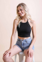 High Neck Crochet Lace Trim Bralette-Bralettes-Krush Kandy, Women's Online Fashion Boutique Located in Phoenix, Arizona (Scottsdale Area)