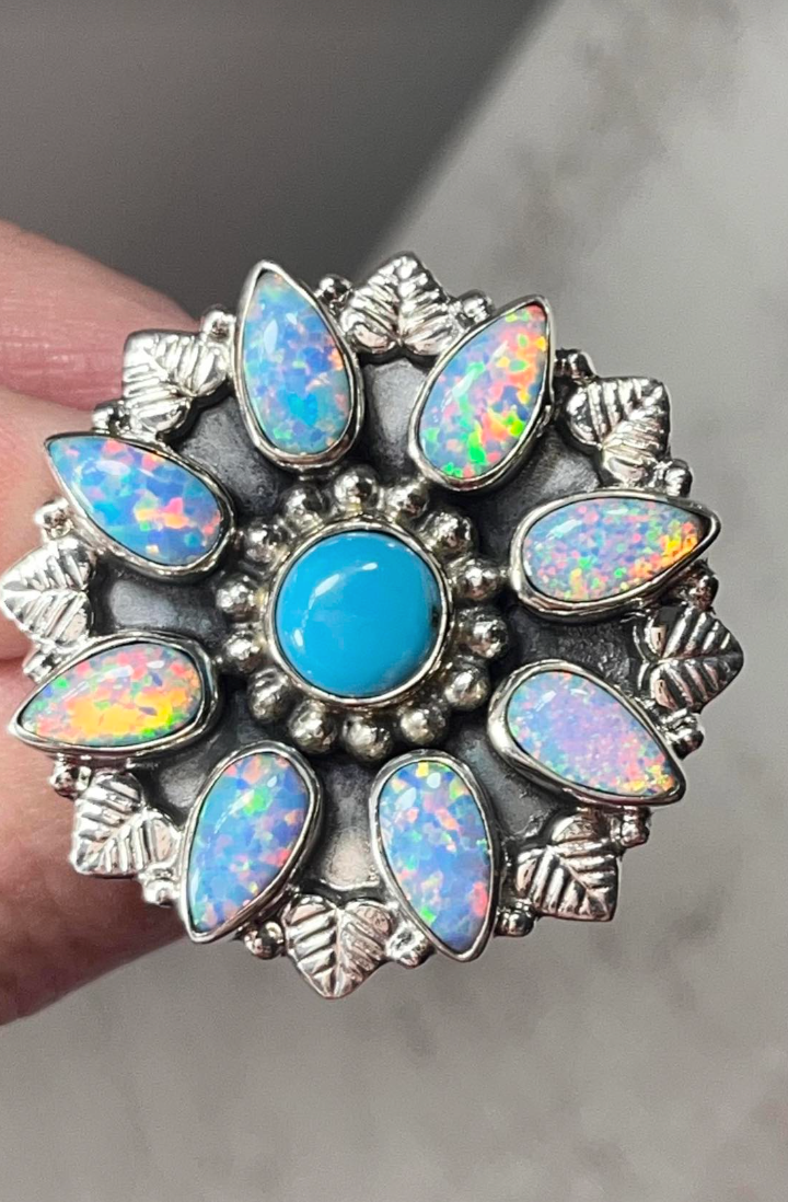 Oh My Opal Cluster Leaf Rings | PREORDER NOW OPEN-Rings-Krush Kandy, Women's Online Fashion Boutique Located in Phoenix, Arizona (Scottsdale Area)