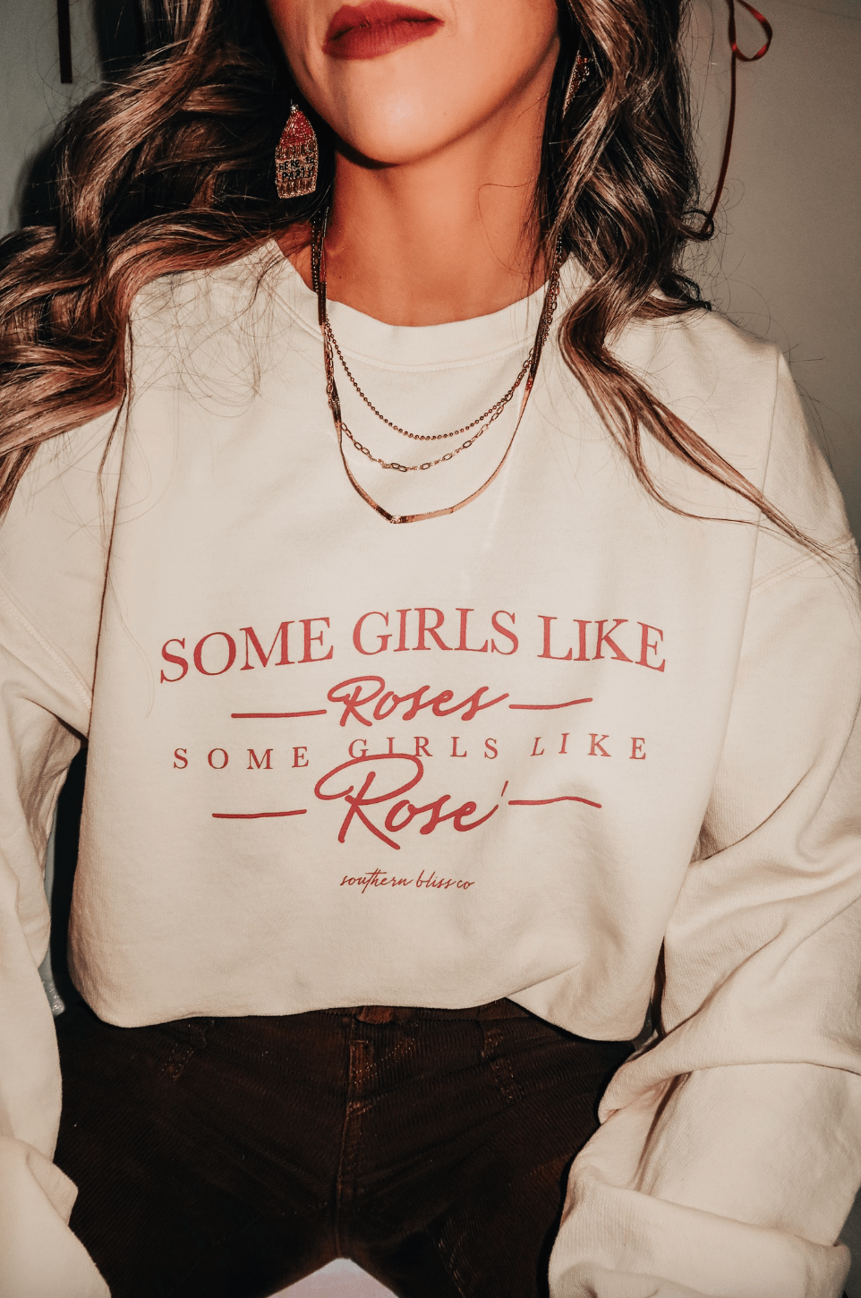 Some Girls Like Roses Sweatshirt-Krush Kandy, Women's Online Fashion Boutique Located in Phoenix, Arizona (Scottsdale Area)