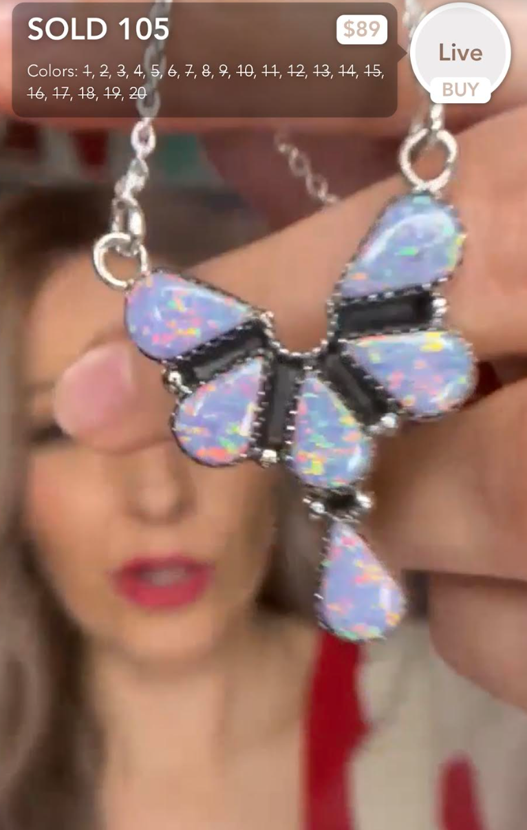 Stunning Sterling Silver and Opal Cluster Necklace | PREORDER NOW OPEN-Squash Blossom Necklaces-Krush Kandy, Women's Online Fashion Boutique Located in Phoenix, Arizona (Scottsdale Area)