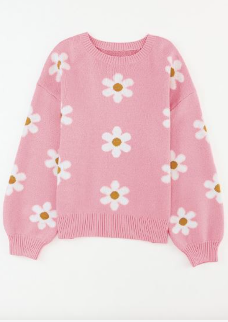 Sweet Daisy Sweater-Sweaters-Krush Kandy, Women's Online Fashion Boutique Located in Phoenix, Arizona (Scottsdale Area)