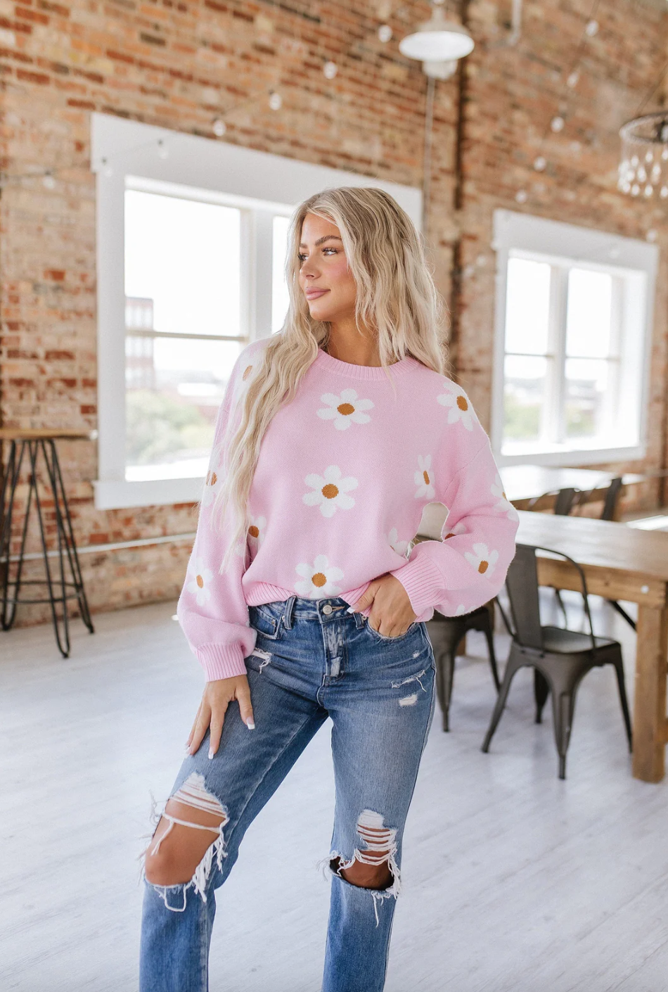 Sweet Daisy Sweater-Sweaters-Krush Kandy, Women's Online Fashion Boutique Located in Phoenix, Arizona (Scottsdale Area)