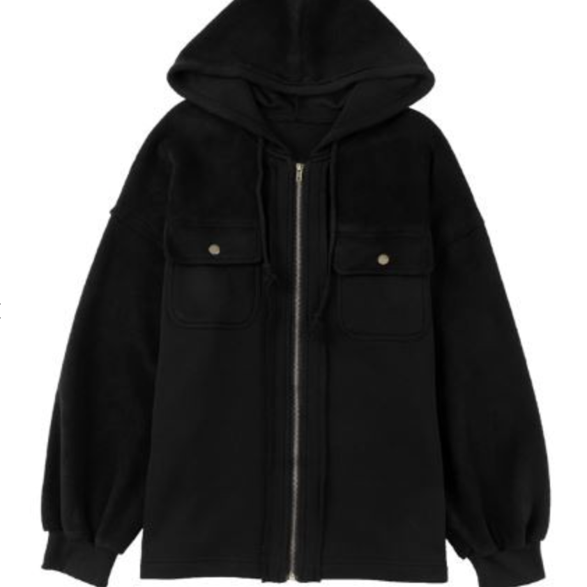 Fleece Lined Hooded Zip Up Button Jacket | S-3X-Sweaters-Krush Kandy, Women's Online Fashion Boutique Located in Phoenix, Arizona (Scottsdale Area)