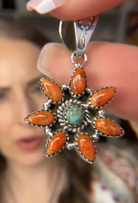 Sienna's Spiny Oyster & Turquoise Pendant-Krush Kandy, Women's Online Fashion Boutique Located in Phoenix, Arizona (Scottsdale Area)