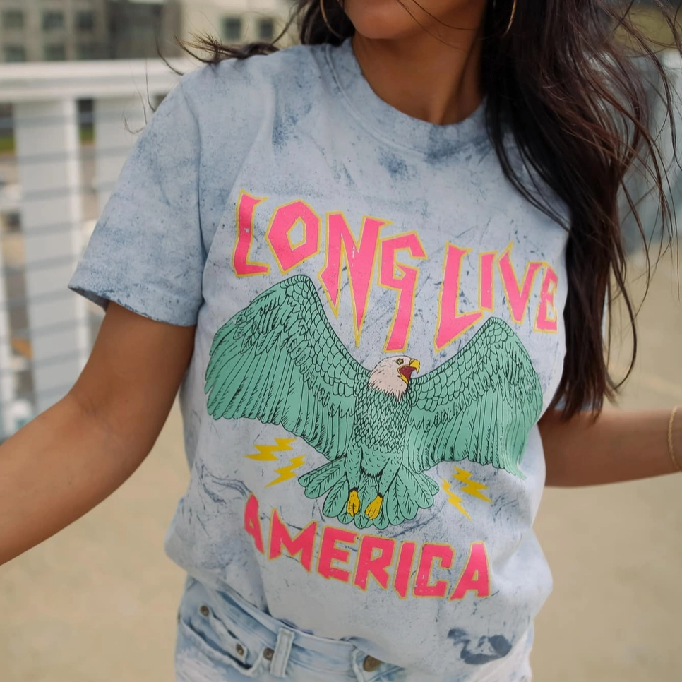 PREORDER Long Live America | Ocean | Short Sleeve Tee-Graphic Tees-Krush Kandy, Women's Online Fashion Boutique Located in Phoenix, Arizona (Scottsdale Area)
