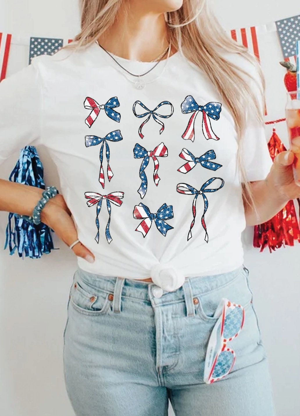 PREORDER Coquettes America Bow Graphic Tshirts-Graphic Tees-Krush Kandy, Women's Online Fashion Boutique Located in Phoenix, Arizona (Scottsdale Area)