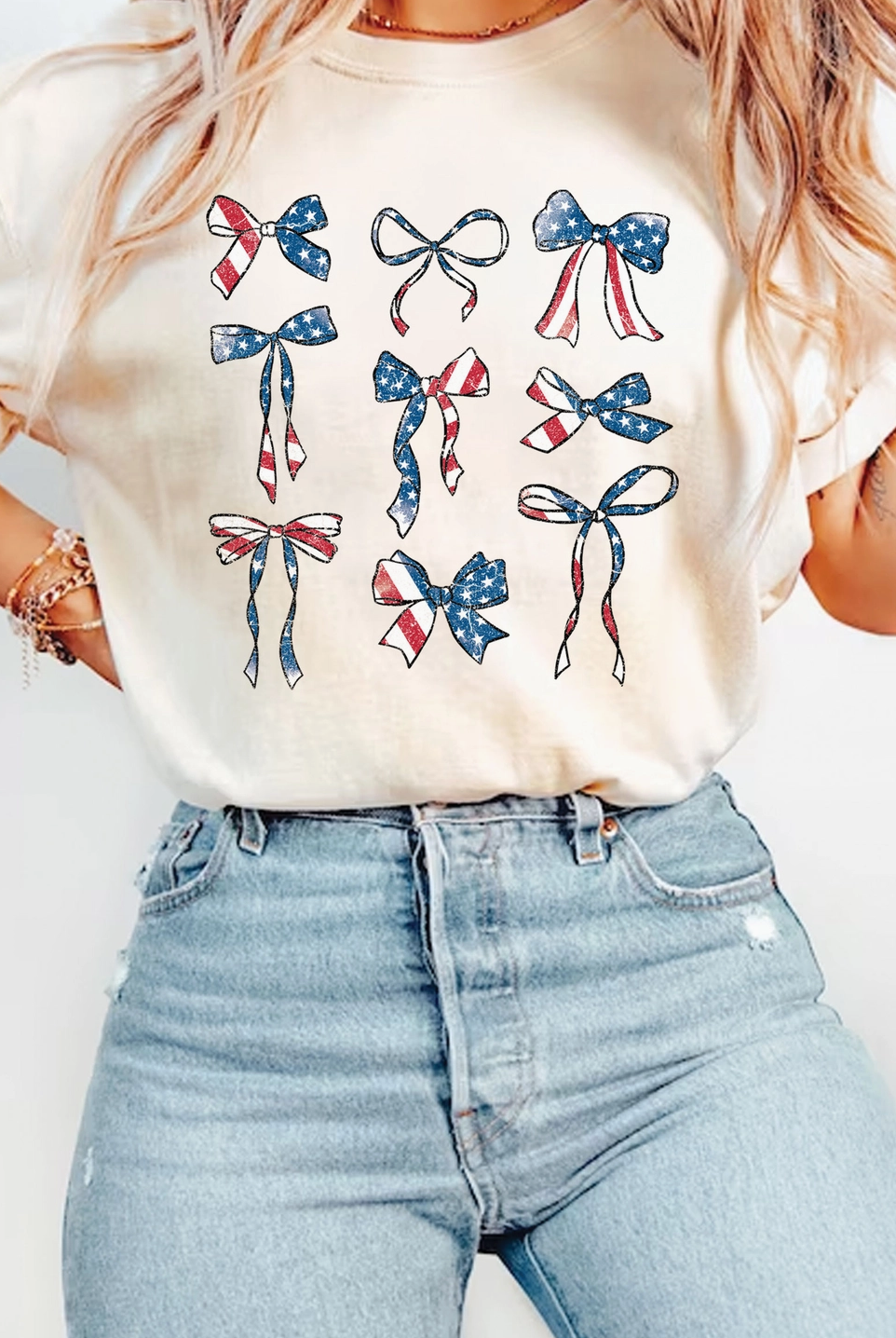 Coquettes America Bow Graphic Tshirts-Graphic Tees-Krush Kandy, Women's Online Fashion Boutique Located in Phoenix, Arizona (Scottsdale Area)