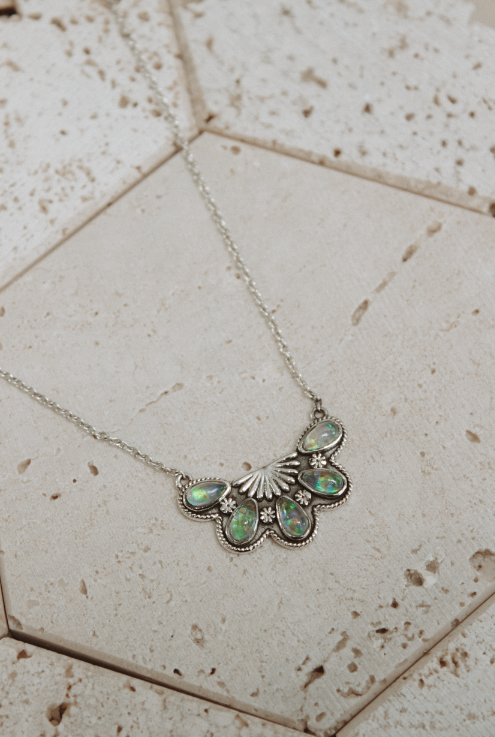 Half Cluster Blossom Necklace-Chain Necklaces-Krush Kandy, Women's Online Fashion Boutique Located in Phoenix, Arizona (Scottsdale Area)