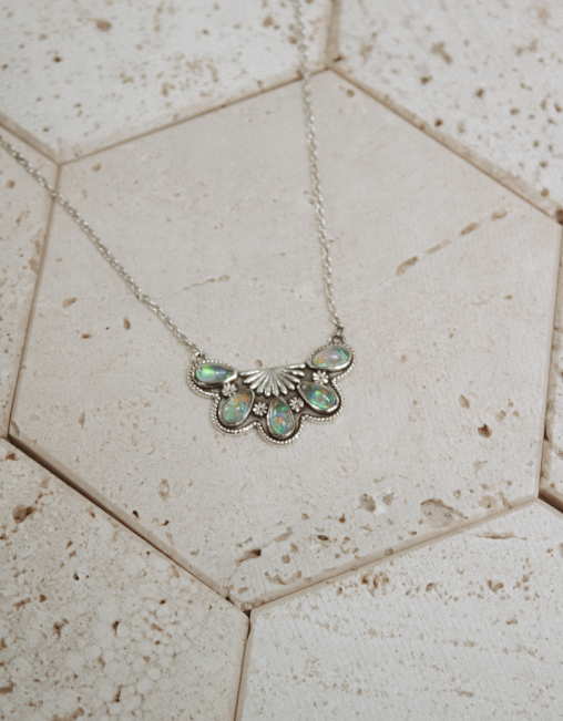 Half Cluster Blossom Necklace-Chain Necklaces-Krush Kandy, Women's Online Fashion Boutique Located in Phoenix, Arizona (Scottsdale Area)