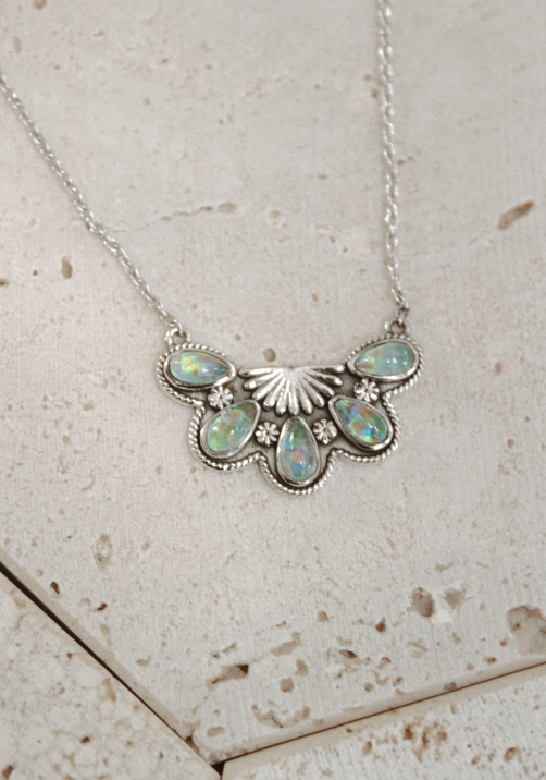 Half Cluster Blossom Necklace-Chain Necklaces-Krush Kandy, Women's Online Fashion Boutique Located in Phoenix, Arizona (Scottsdale Area)