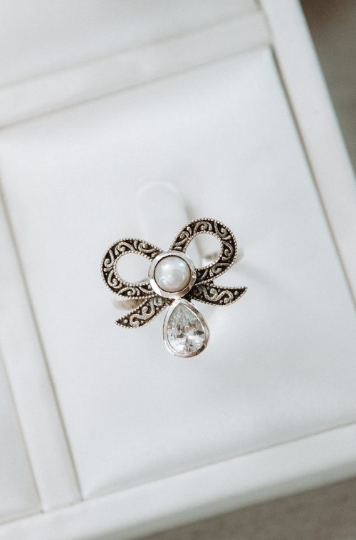 Stone Drop Bow Ring-Cluster Rings-Krush Kandy, Women's Online Fashion Boutique Located in Phoenix, Arizona (Scottsdale Area)