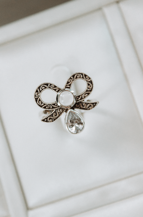 Stone Drop Bow Ring-Cluster Rings-Krush Kandy, Women's Online Fashion Boutique Located in Phoenix, Arizona (Scottsdale Area)