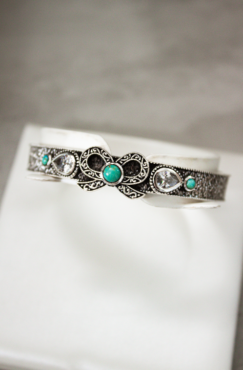 Dixie's Sterling Bow Cuff-Chain Bracelets-Krush Kandy, Women's Online Fashion Boutique Located in Phoenix, Arizona (Scottsdale Area)