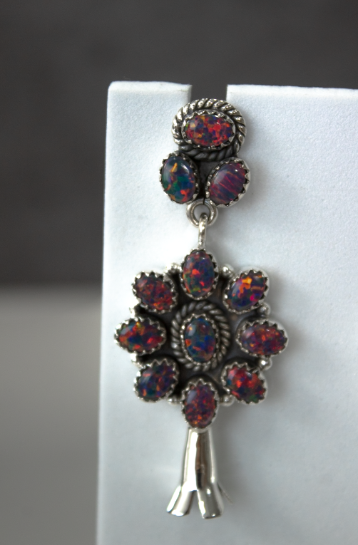 Squash Blossom Stone Statement Earrings-Stud Earrings-Krush Kandy, Women's Online Fashion Boutique Located in Phoenix, Arizona (Scottsdale Area)