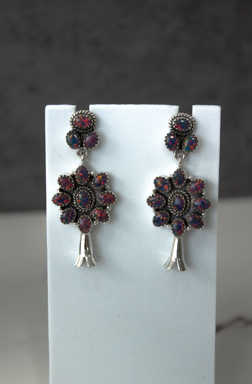 Squash Blossom Stone Statement Earrings-Stud Earrings-Krush Kandy, Women's Online Fashion Boutique Located in Phoenix, Arizona (Scottsdale Area)