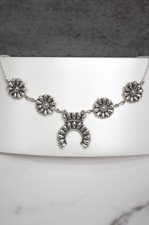 Luna's Sterling Crowned Horseshoe Necklace-Chain Necklaces-Krush Kandy, Women's Online Fashion Boutique Located in Phoenix, Arizona (Scottsdale Area)