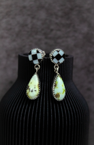 Checkered Stone Drop Earrings-Stud Earrings-Krush Kandy, Women's Online Fashion Boutique Located in Phoenix, Arizona (Scottsdale Area)