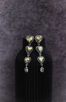 Palomino Trio Heart & CZ Earrings-Stud Earrings-Krush Kandy, Women's Online Fashion Boutique Located in Phoenix, Arizona (Scottsdale Area)