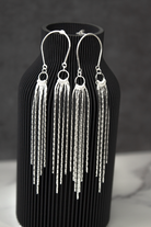 Whispering Boho Fringe Sterling Silver Earrings-Chain Necklaces-Krush Kandy, Women's Online Fashion Boutique Located in Phoenix, Arizona (Scottsdale Area)